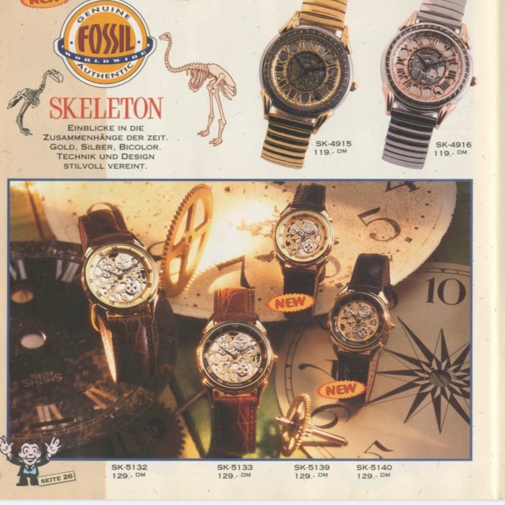 1995 FOSSIL SKELETON WATCH SK-5139 - Picture 2 of 6